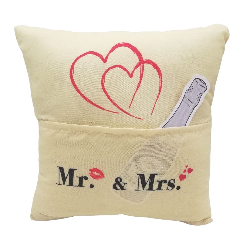 Kissen 25 x 25 cm mit Tasche, Mr. & Mrs.