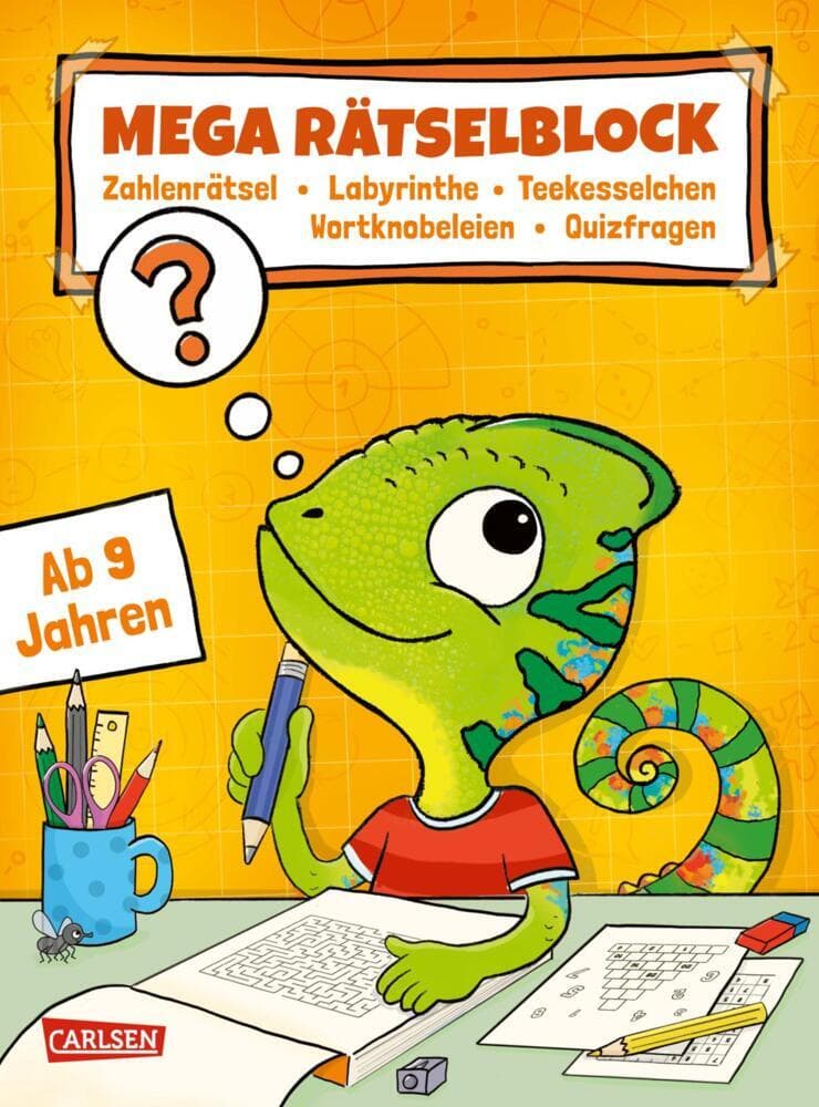 Rätseln für Kinder ab 9: Mega Rätselblock - Zahlenrätsel, Labyrinthe, Teekesselchen, Wortknobeleien, Quizfragen