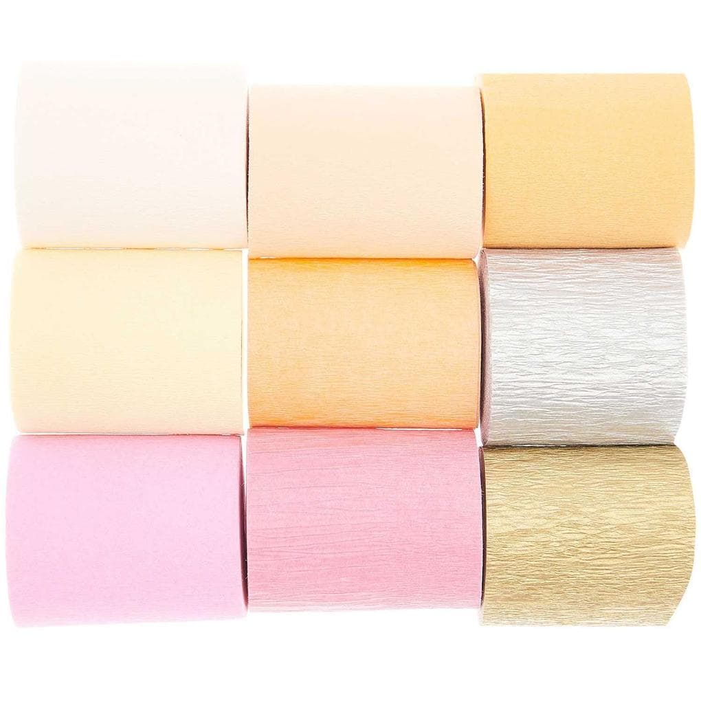 Kreppbänder, Blüten Mix, FSC MIX, 9 Stk, 5,5 cm x 10 m