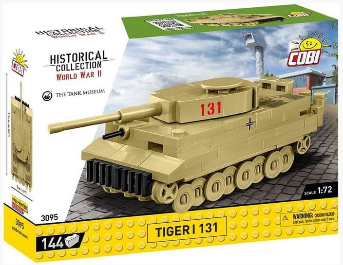 COBI Historical Collection 3095 - Tiger I 131 Panzer, WWII, Maßstab 1:72, Bausatz, 144 Klemmbausteine