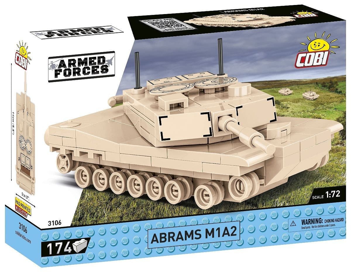 COBI Armed Forces 3106 - Abrams M1A2, Panzer, Maßstab 1:72, Bausatz, 174 Klemmbausteine