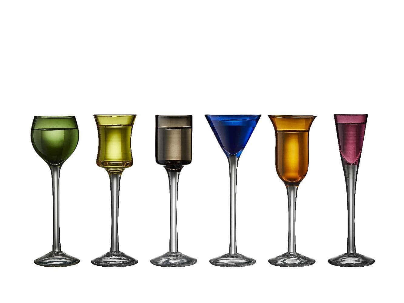 Schnappsglas 6 Stck. ass. Farben