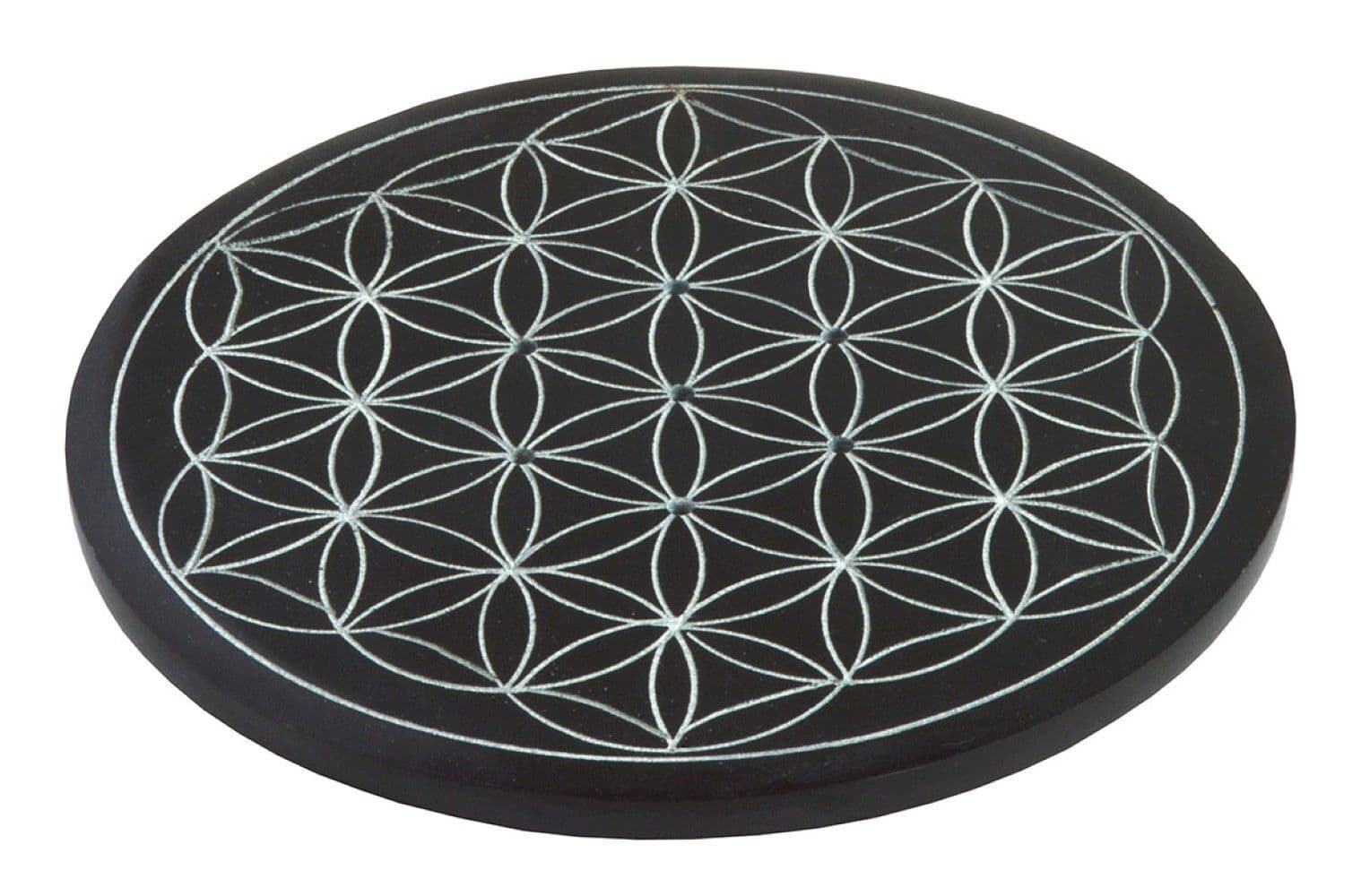 Räucherstäbchenhalter "Blume des Lebens" Black Stone 10 cm