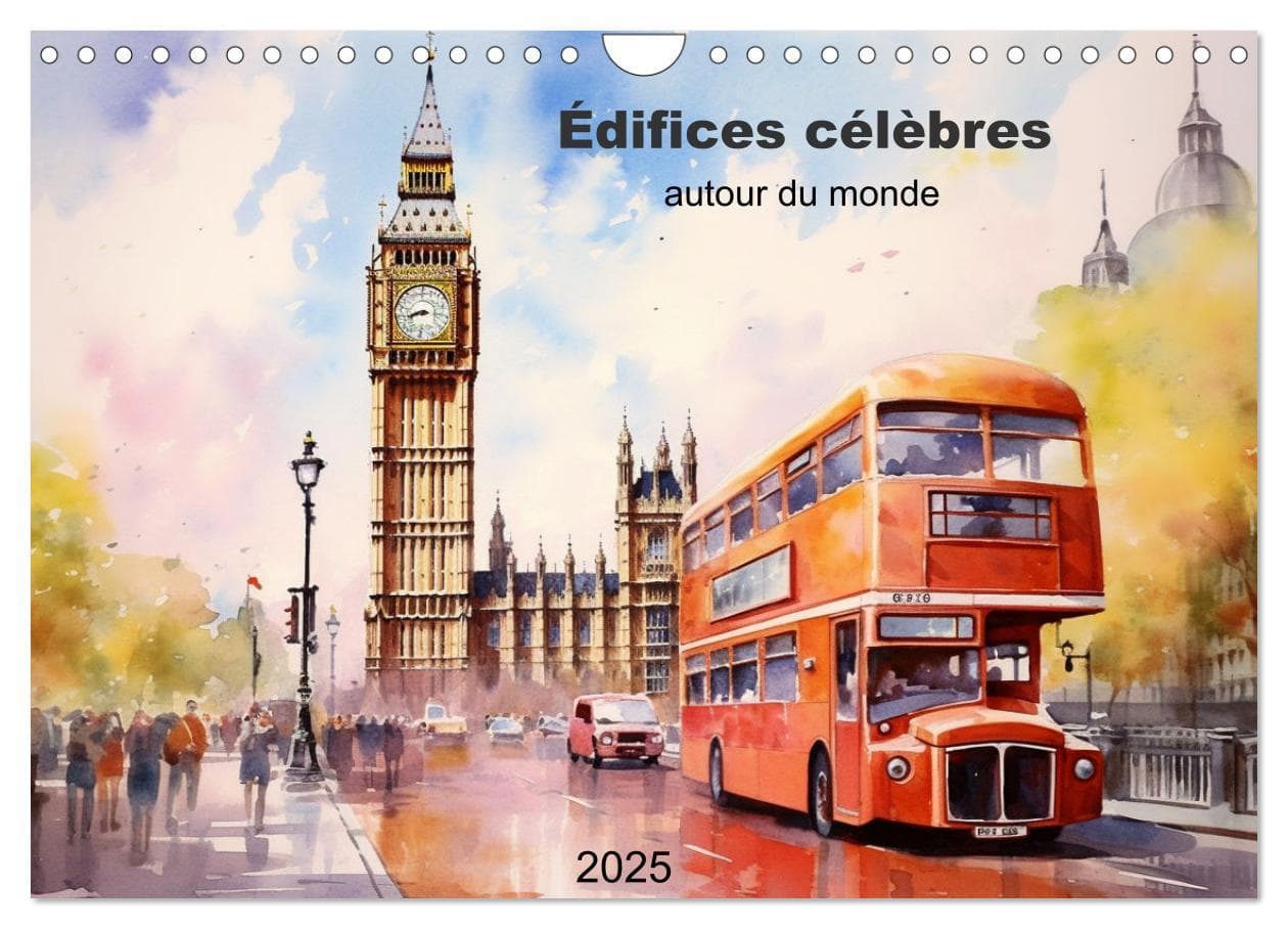 Édifices célèbres, autour du monde (Calendrier mural 2025 DIN A4 vertical), CALVENDO calendrier mensuel