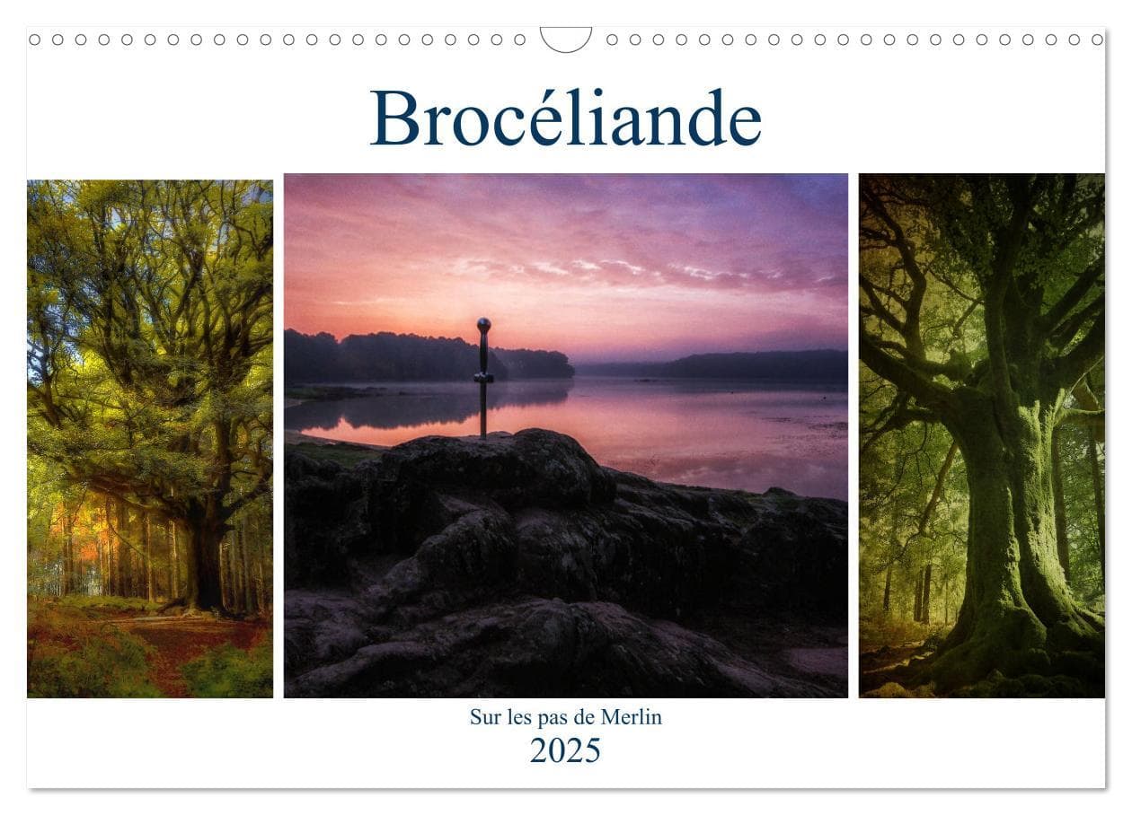BROCELIANDE, sur les pas de Merlin (Calendrier mural 2025 DIN A3 vertical), CALVENDO calendrier mensuel