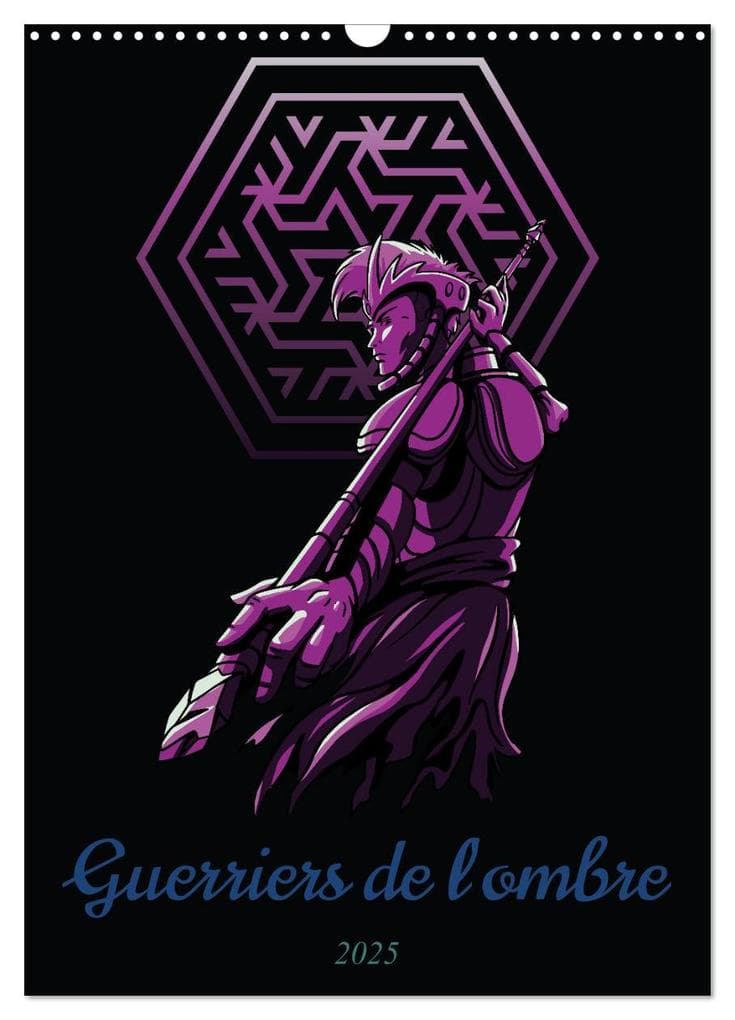 Guerriers de l'ombre (Calendrier mural 2025 DIN A3 horizontal), CALVENDO calendrier mensuel