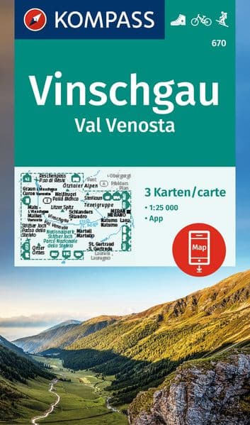 KOMPASS Wanderkarten-Set 670 Vinschgau / Val Venosta (3 Karten) 1:25.000