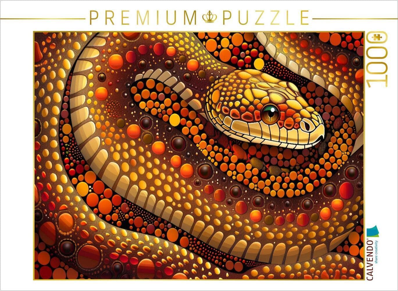 CALVENDO Puzzle Schlange - ähnlich dem Stil der Aborigines | 1000 Teile Lege-Größe 64x48cm Foto-Puzz