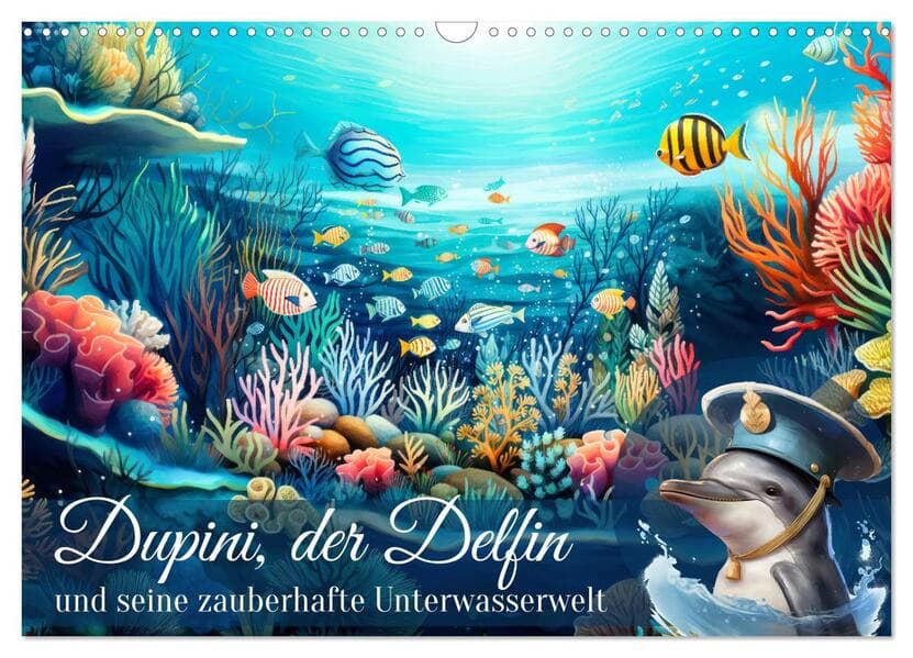Dupini, der Delfin, und seine zauberhafte Unterwasserwelt (Wandkalender 2025 DIN A3 quer), CALVENDO Monatskalender