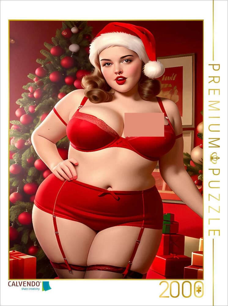 CALVENDO Puzzle Frohe Weihnachten und Sexy Kurven | 2000 Teile Lege-Größe 90x67cm Foto-Puzzle für gl