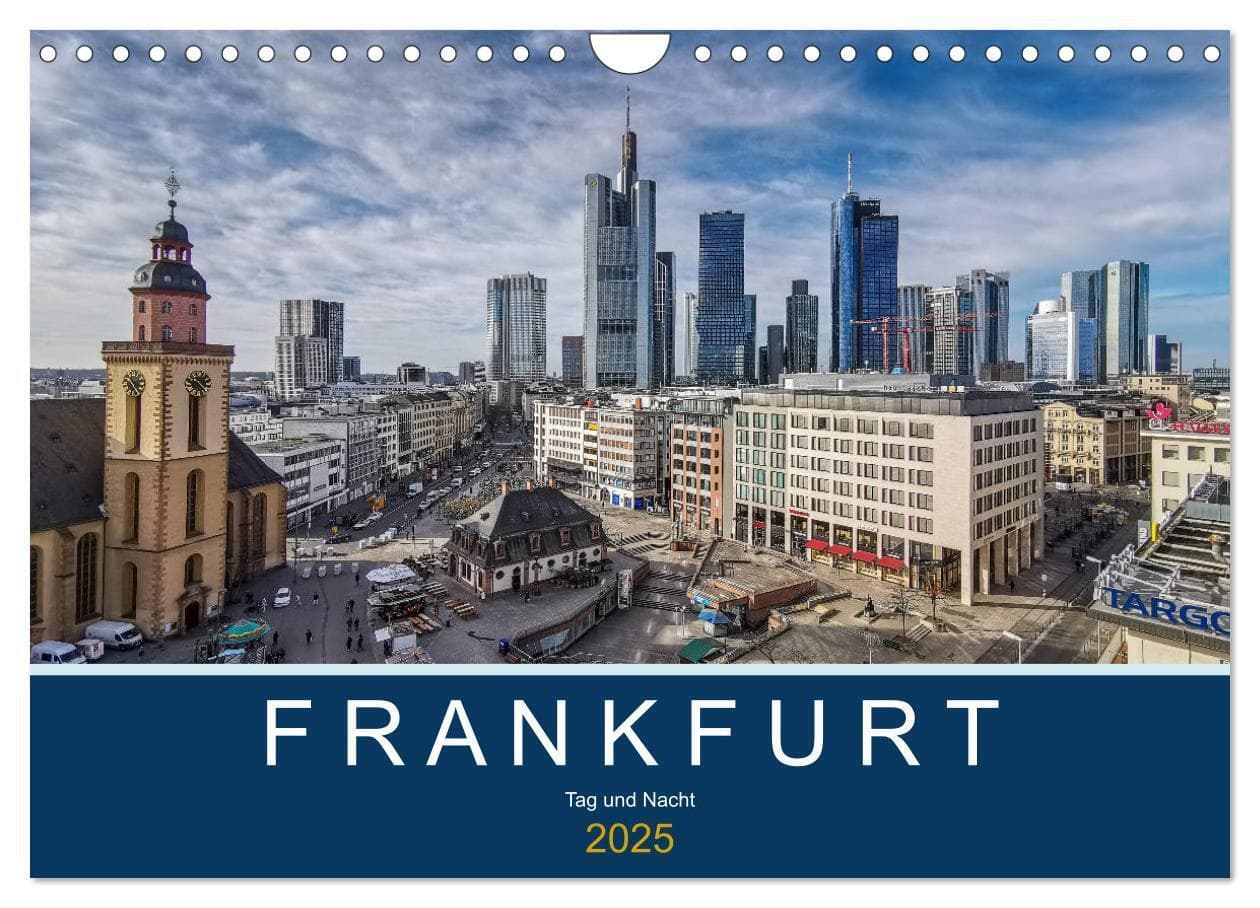 Frankfurt - Tag und Nacht (Wandkalender 2025 DIN A4 quer), CALVENDO Monatskalender
