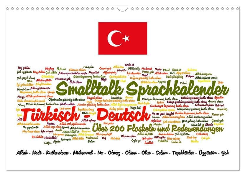 Smalltalk Sprachkalender Türkisch-Deutsch (Wandkalender 2025 DIN A3 quer), CALVENDO Monatskalender