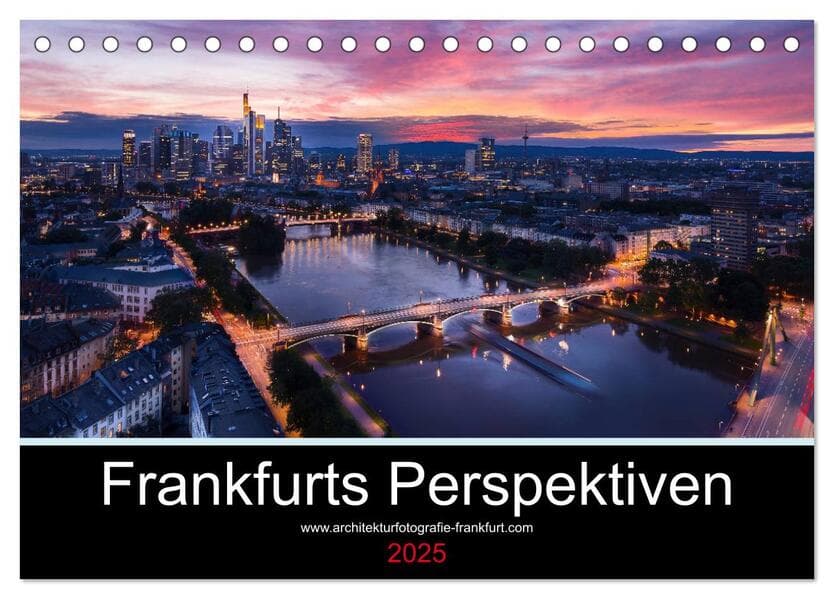 Frankfurts Perspektiven (Tischkalender 2025 DIN A5 quer), CALVENDO Monatskalender
