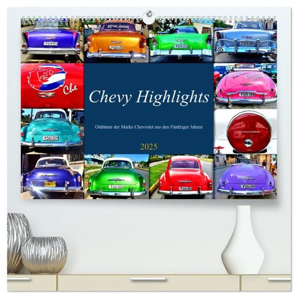 Chevy Highlights - Oldtimer der Marke Chevrolet aus den Fünfziger Jahren (hochwertiger Premium Wandk