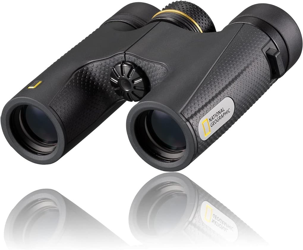 National Geographic 9076550 - Taschenfernglas 10x25, mit hochwertigen BaK-4-Prismen, Fernglas mit Tasche und Trageriemen