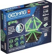 Invento 507071 - Geomag Classic Glow Recycled 42 pcs, Magnetischer Baukasten, Magnetspielzeuge