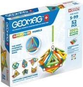 Invento 507058 - Geomag Classic Supercolor Panels Recycled 52 pcs, Magnetischer Baukasten, Magnetspi