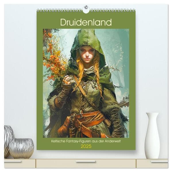 Druidenland. Keltische Fantasy-Figuren aus der Anderwelt (hochwertiger Premium Wandkalender 2025 DIN A2 hoch), Kunstdruck in Hochglanz