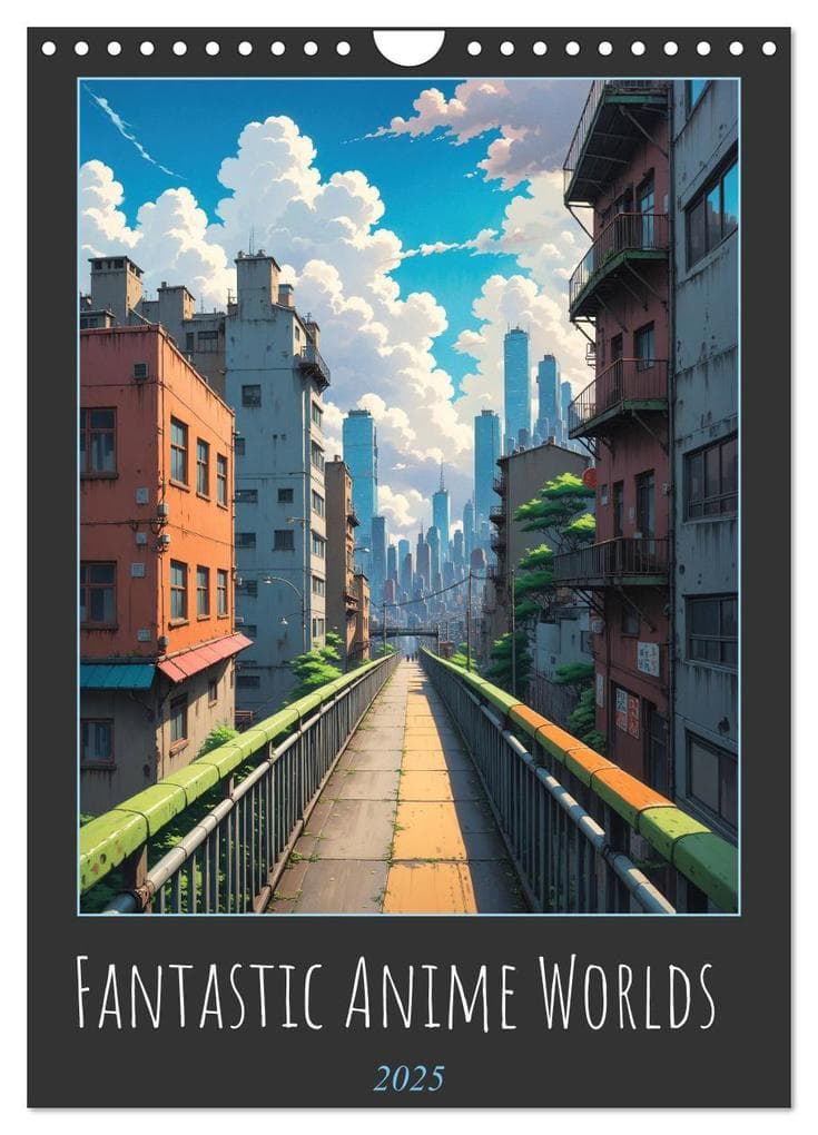 Fantastic Anime Worlds (Wall Calendar 2025 DIN A4 portrait), CALVENDO 12 Month Wall Calendar