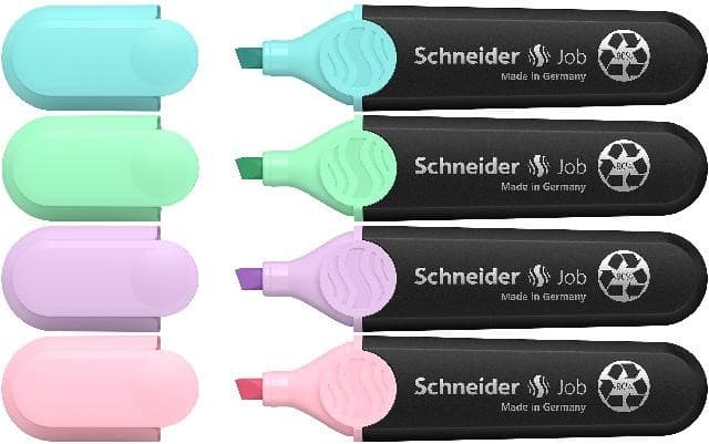 Schneider Textmarker Job Pastell, 4er Set