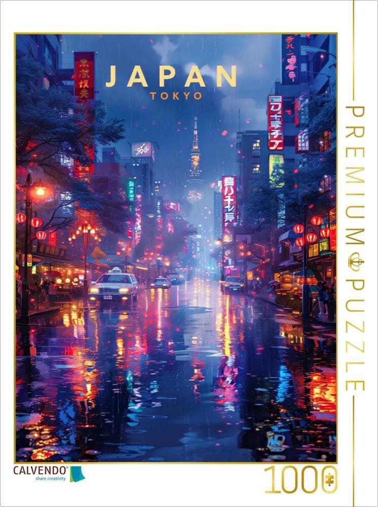 CALVENDO Puzzle Tokyo bei Nacht | 1000 Teile Lege-Größe 64x48cm Foto-Puzzle für glückliche Stunden