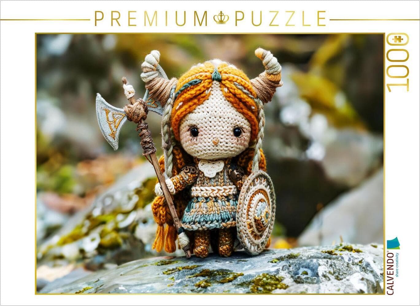 CALVENDO Puzzle Walküre mit Axt und Schild | 1000 Teile Lege-Größe 64x48cm Foto-Puzzle für glücklich
