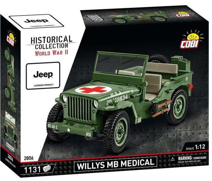 COBI Historical Collection 2806 - Willys MB Medical, Jeep, WWII, 1:12 Bausatz, 1131 Klemmbausteine