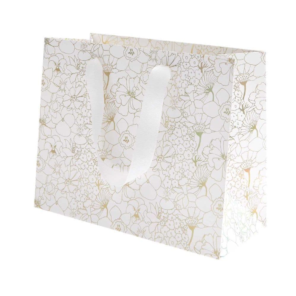 Geschenktüte Gold Blumen, S, FSC MIX