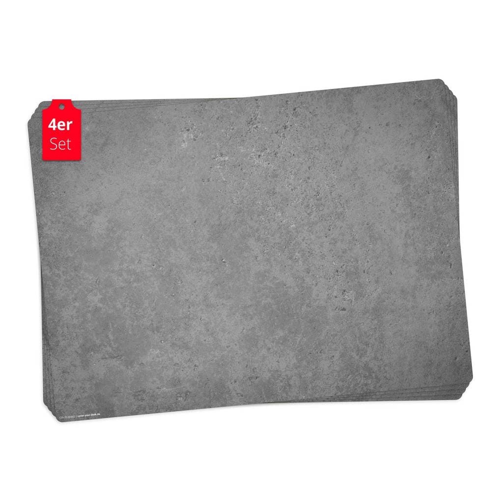 Tischsetmacher Tischsets Betonoptik dunkel, aus hochwertigem Vinyl (4 Stück), 44 x 32 cm