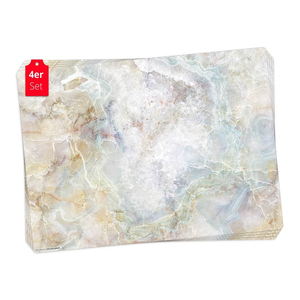Tischsetmacher Tischsets Marmorplatte in bunten Farben, aus hochwertigem Vinyl (4 Stück), 44 x 32 cm