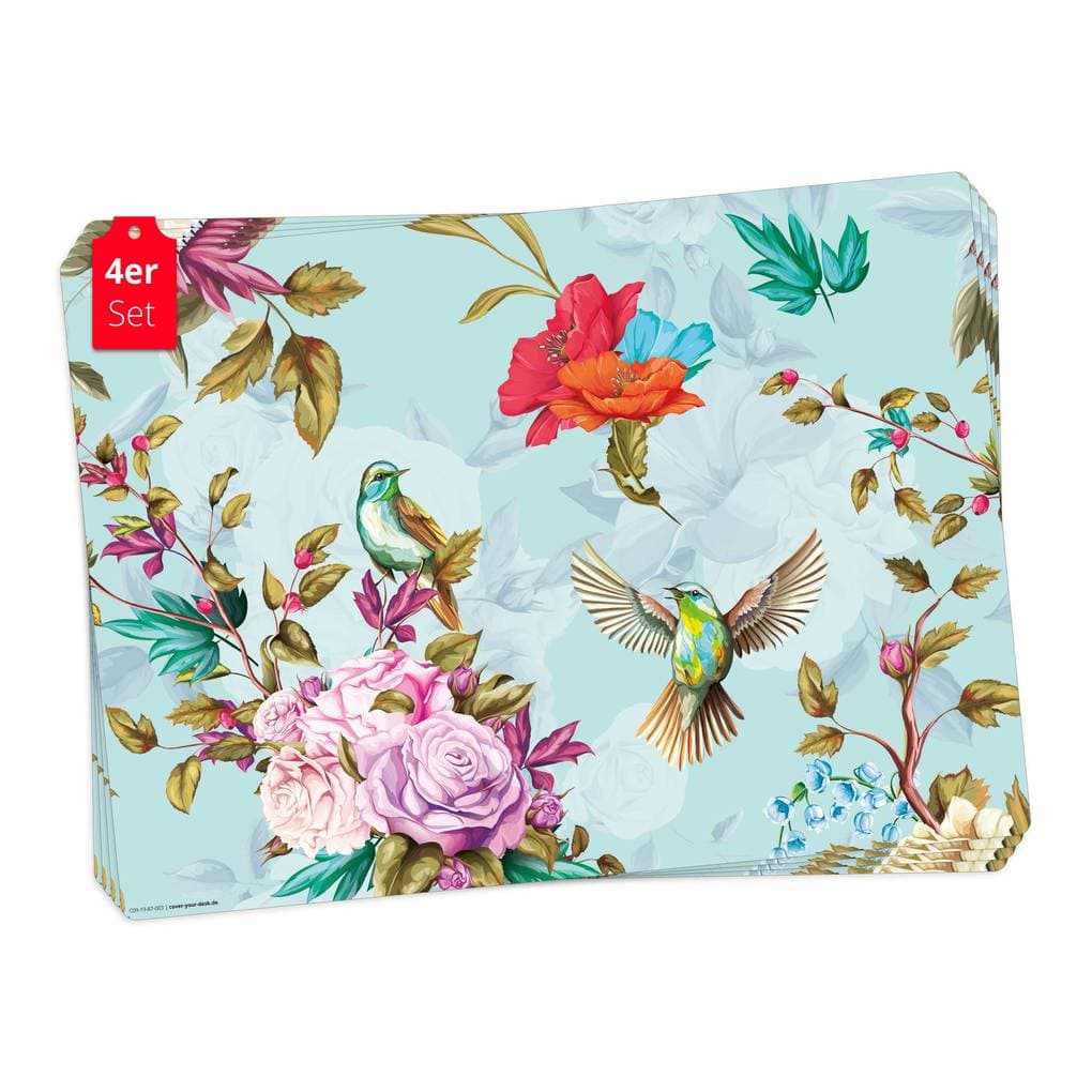 Tischsetmacher Tischsets Buntes Vogelparadies, aus hochwertigem Vinyl (4 Stück), 44 x 32 cm