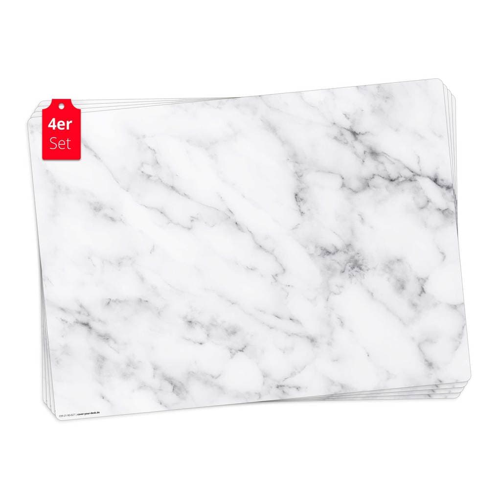 Tischsetmacher Tischsets Prachtvoller Weißer Marmor, aus hochwertigem Vinyl (4 Stück), 44 x 32 cm