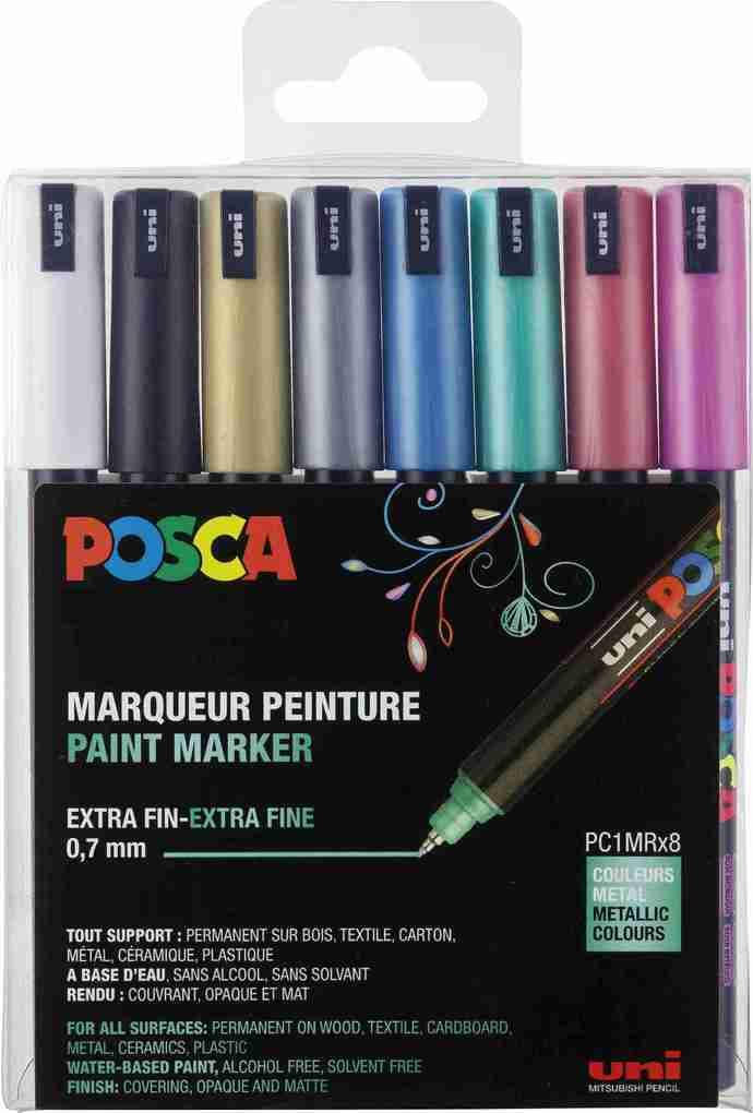 uni-ball Marker uni POSCA PC-1MR 8er Set Metallic