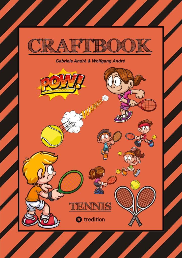 CRAFTBOOK - 100 SEITEN - SUPER TENNIS MALMOTIVE - KNIFFLIGE RÄTSEL UND AUFGABEN - LERNSPIEL - WORD CHAMPIONS MATCH