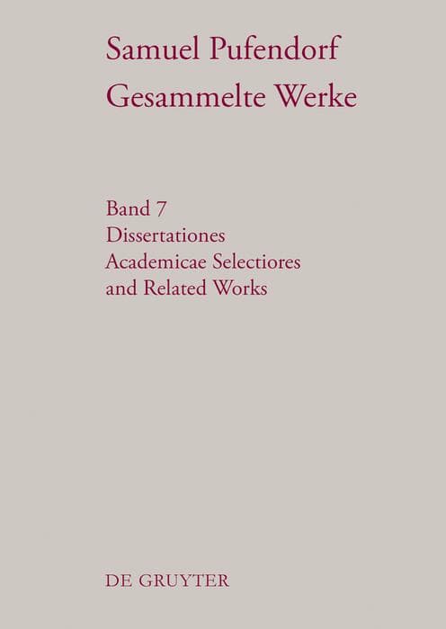 Dissertationes Academicae Selectiores and Related Works