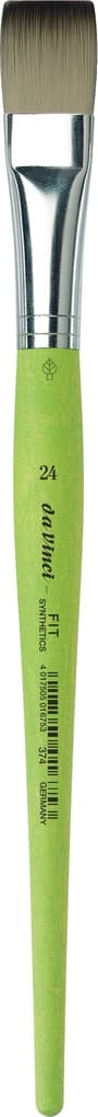 da Vinci Pinsel Fit für Schule und Hobby, elastische Synthetik, grün, flach, Serie 374 Gr. 24