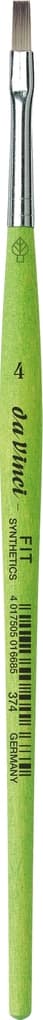 da Vinci Pinsel Fit für Schule und Hobby, elastische Synthetik, grün, flach, Serie 374 Gr. 4