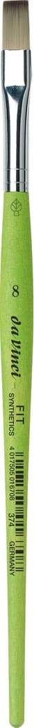 da Vinci Pinsel Fit für Schule und Hobby, elastische Synthetik, grün, flach, Serie 374 Gr. 8