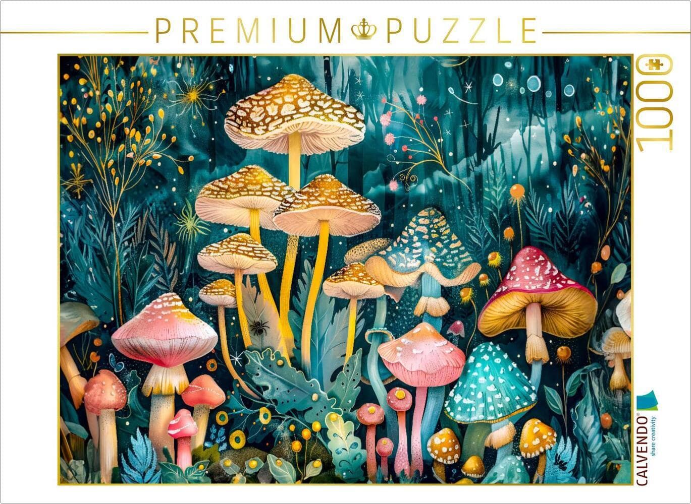 CALVENDO Puzzle Blühende Pilzwiesen mit Spinne | 1000 Teile Lege-Größe 64x48cm Foto-Puzzle für glück