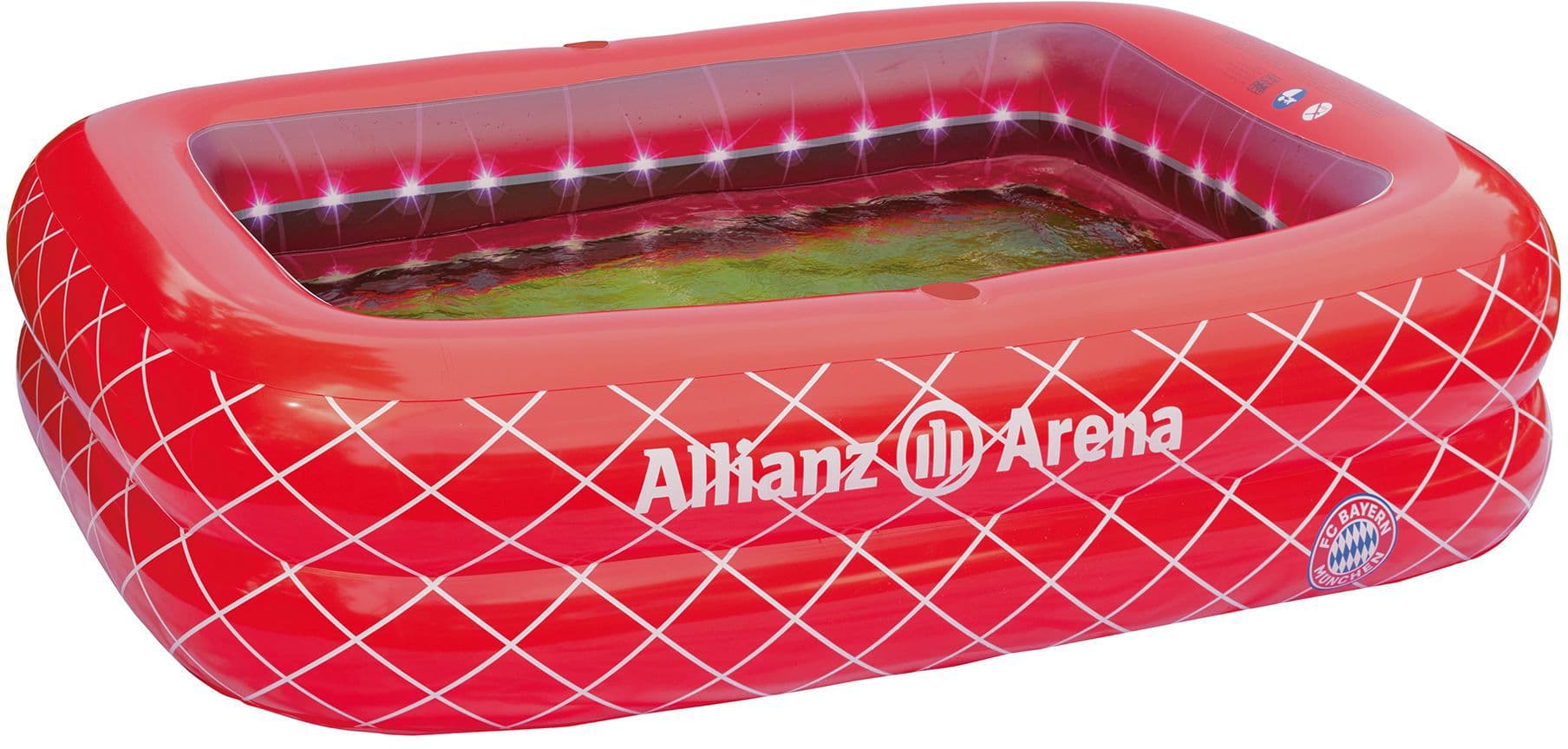 FCB Family Pool 2 Ringe, 1 Wasserauslassventil aufgebl. ca. 200x150x50cm, unaufgebl. ca. 183x133x36cm,
