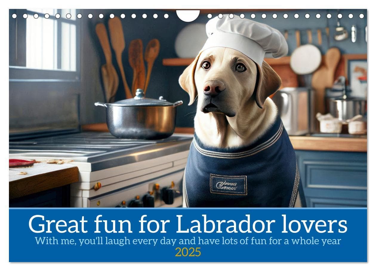 Great fun for Labrador lovers (Wall Calendar 2025 DIN A4 landscape), CALVENDO 12 Month Wall Calendar