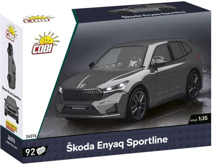 COBI 24576 - Skoda Enyaq Sportline, Maßstab 1:35, Bausatz, 92 Klemmbausteine