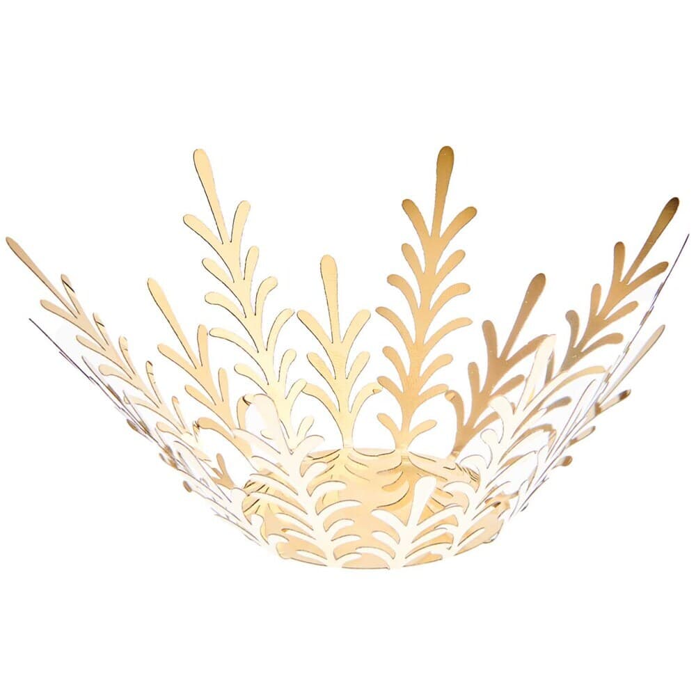 Metall-Teelichthalter Tannenzweige gold für Teelicht bis Ø 4,2 cm