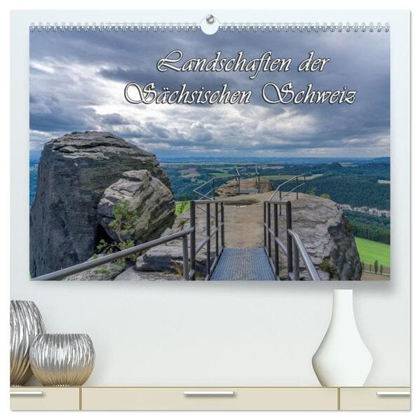 Landschaften der Sächsischen Schweiz (hochwertiger Premium Wandkalender 2025 DIN A2 quer), Kunstdruck in Hochglanz