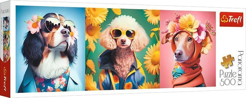 Puzzle 500 Panorama Hunde Fashion Week