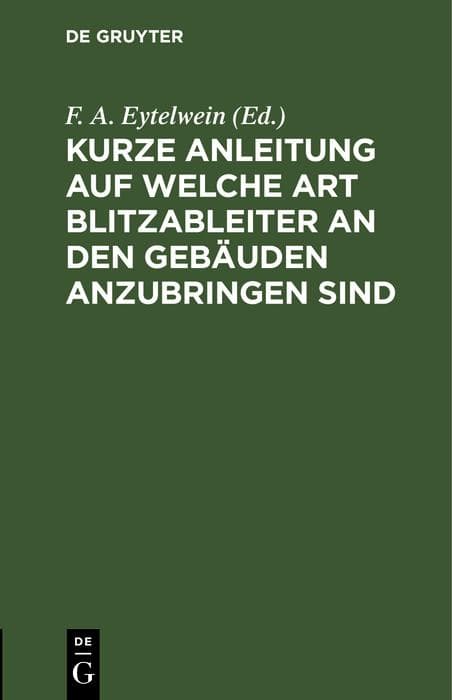 Kurze Anleitung auf welche Art Blitzableiter an den Gebäuden anzubringen sind