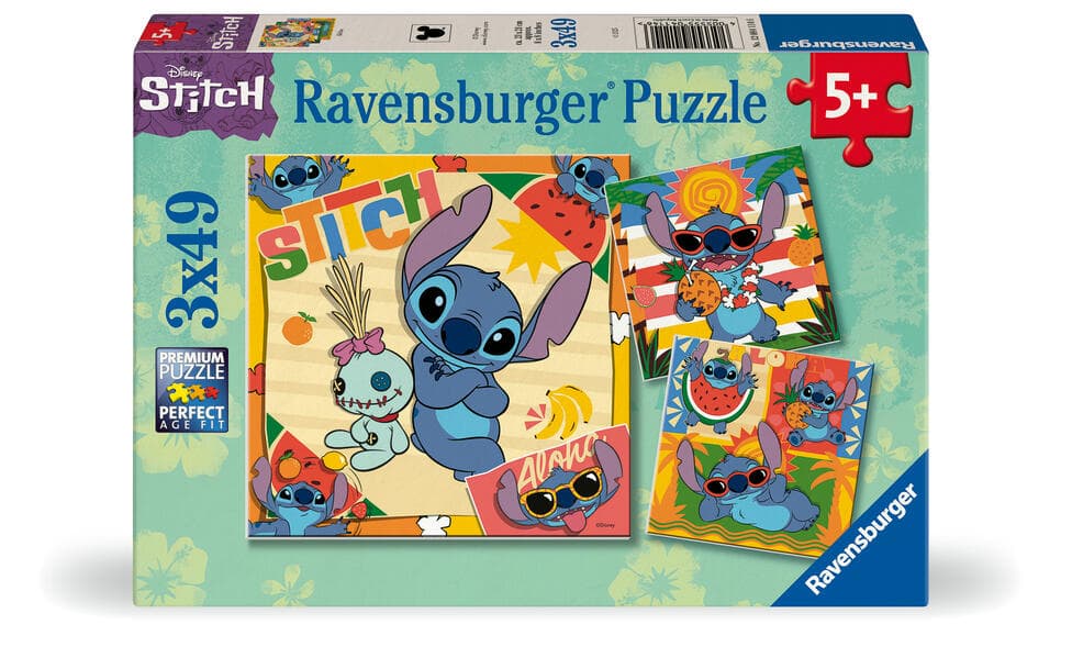 Kinderpuzzle 3x49 Teile - Disney Stitch