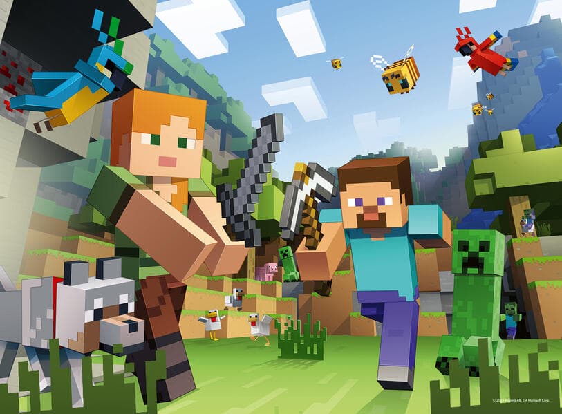 Kinderpuzzle 100 XXL Teile - Minecraft - Steve und Alex