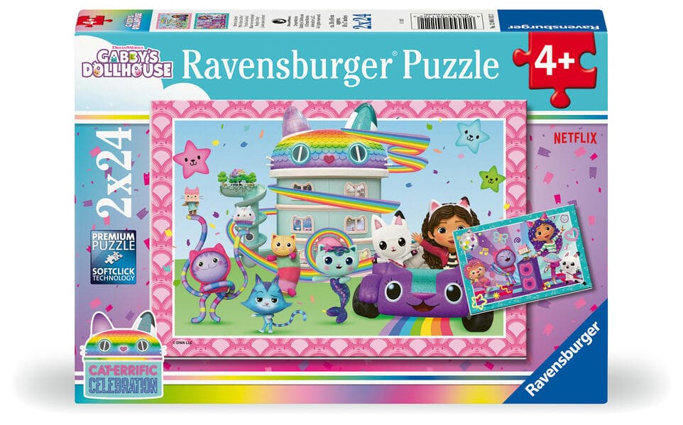 Kinderpuzzle 2x24 Teile - Gabby's Dollhouse - Bereit zu feiern!