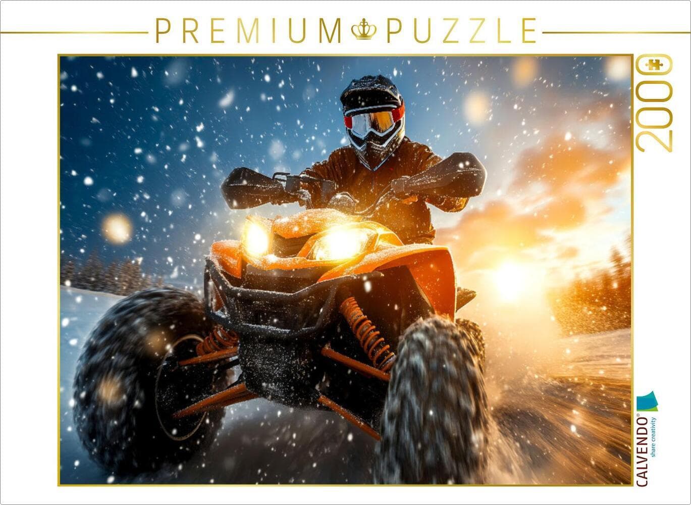 CALVENDO Puzzle Quadfahren auf der Schneepiste | 2000 Teile Lege-Größe 90x67cm Foto-Puzzle für glück